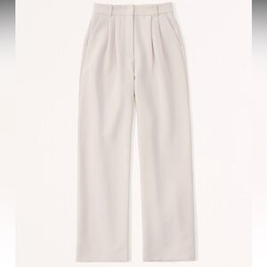 NWT Abercrombie & Fitch Sloane Ultra High Wide Leg Tailored Pants in Light Taupe